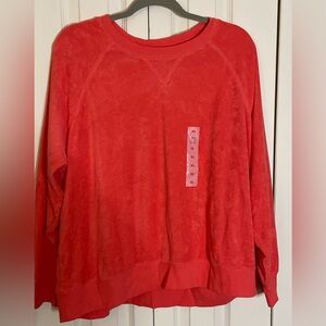 NEW Old Navy Terry Sweatshirt in Red Orange Size XL